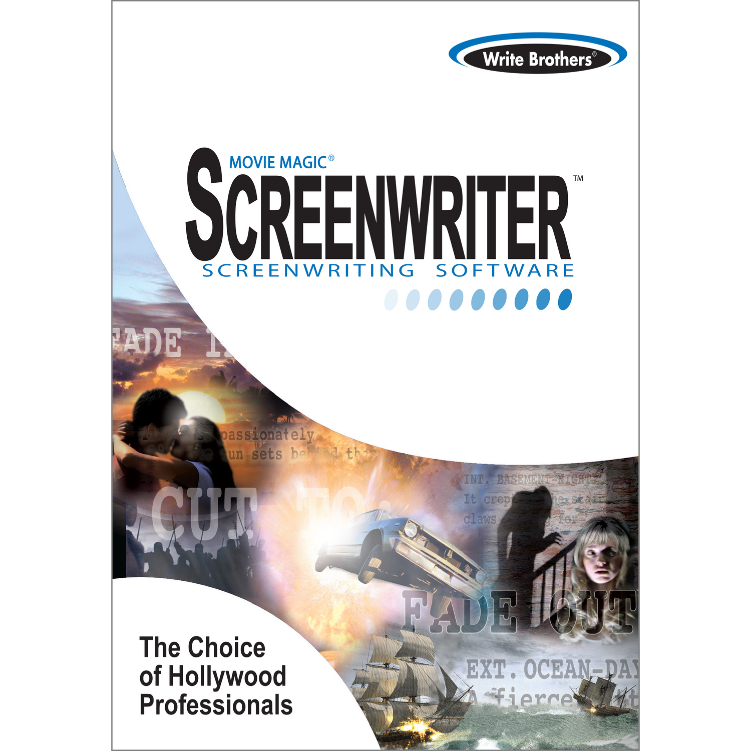Movie Magic Screenwriter. Software for screenwriting, sitcoms, TV, stage plays, comics, novels, graphic novels, and more.  The choice of Hollywood professionals.